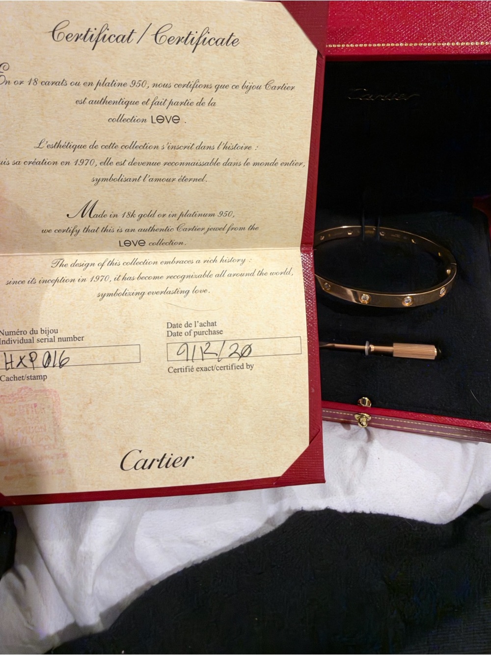 Cartier Ten Diamond Love Bracelet in Rose Gold with Diamonds size 19